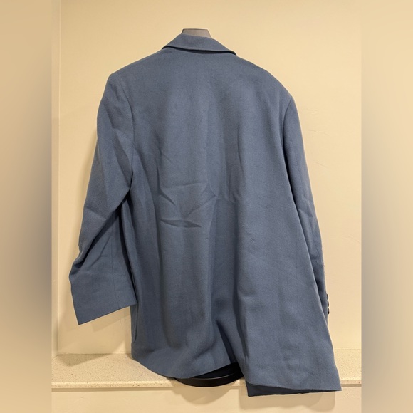 100%  Camelhair Light Blue Periwinkle Oversized Blazer Nordstrom Large 12 - Picture 8 of 8
